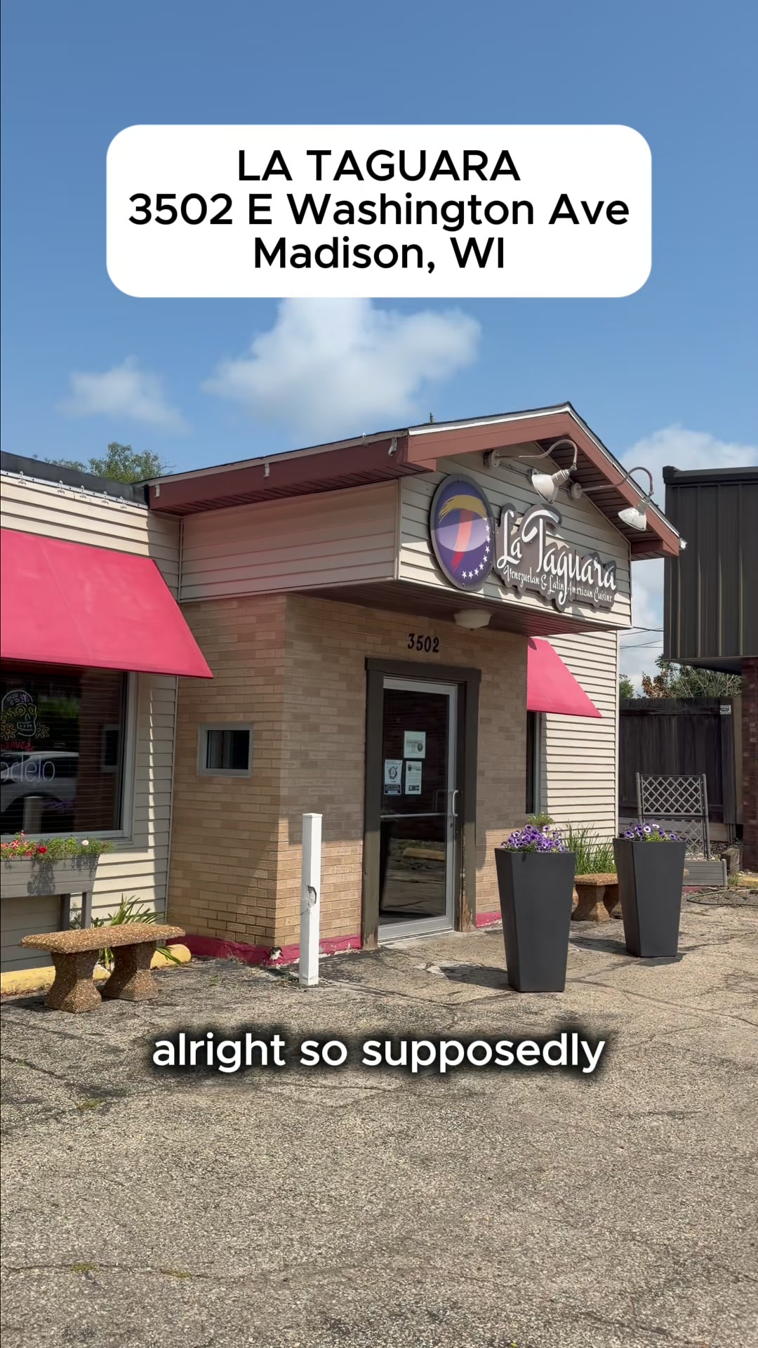 Exterior of La Taguara Venezuelan restaurant at 3502 East Washington Avenue in Madison, Wisconsin